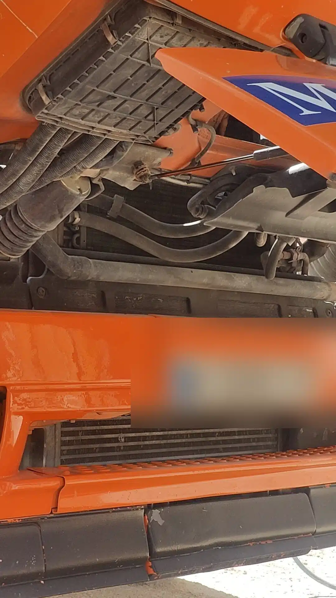 Detalle de radiador Mercedes obstruido