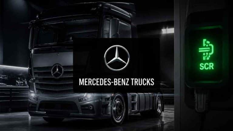 Camión Mercedes-Benz Trucks con aviso AdBlue y sistema SCR