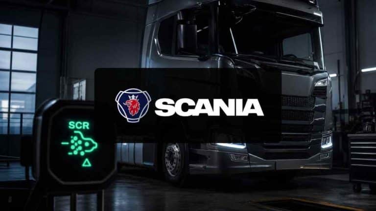 Camión Scania con aviso AdBlue y sistema SCR