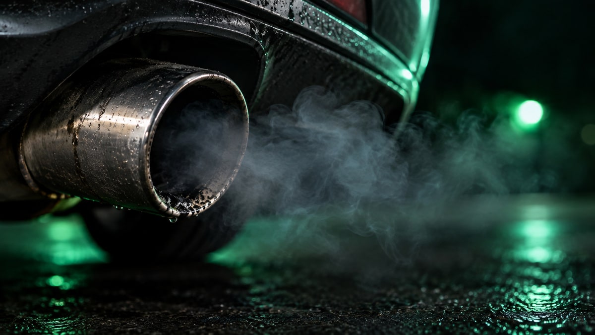 Humo saliendo del escape de un diésel
